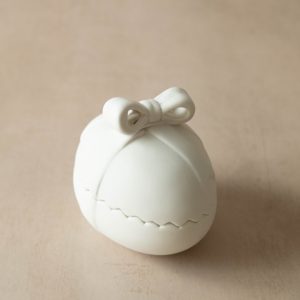 Small Ceramic White Easter Egg Shaped Pot