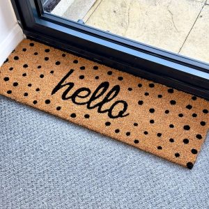 Polka Dot Hello Door Mat 75x25cm