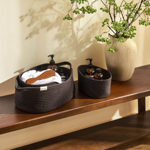 Rope Storage Basket Cube Set - Chocolate