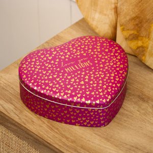 Fuschia Pink Love Heart Storage Tin