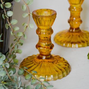 Vintage French Styled Glass Candlesticks
