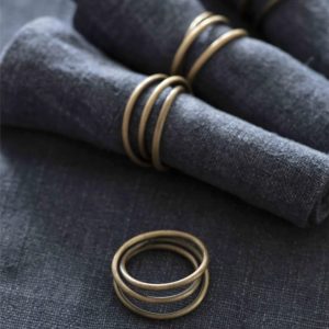 Antique Brass Napkin Rings - Set of 4