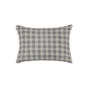 Ida Gingham Grey Lumbar Cushion Cover