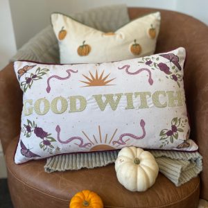 Good Witch Embroidered Velvet Cushion