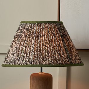 Pleated Green Floral Shade - Mushroom Pleat
