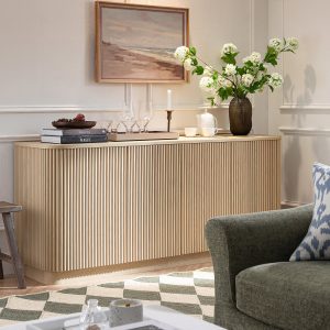 Maru Large 4-Door Sideboard, Greige Oak