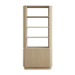 Maru Bookcase with Cabinet, Greige Oak
