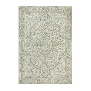 Eden Green Leaf Traditional Hand Tufted Wool Rug