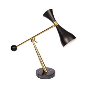 Desk Lamp Polished Brass and Black