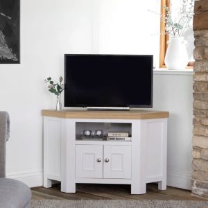 Clanfield White Corner TV Unit