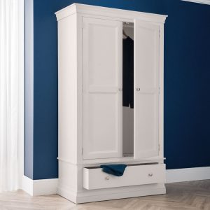 Clermont 2 Door 1 Drawer Wardrobe - Light Grey