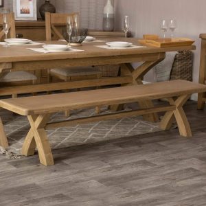 Rusper Oak Cross Leg Dining Bench – 2m